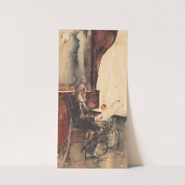 Zeitungsleser im Café by Lesser Ury