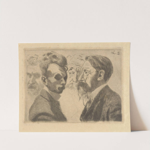 Zelfportret, dubbelportret van Emile Verhaeren en portret van Edmond Deman by Léon Spilliaert