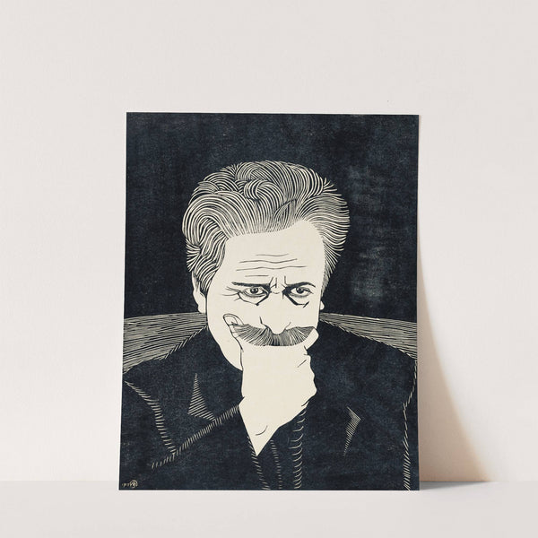 Zelfportret met hand aan snor by Samuel Jessurun de Mesquita