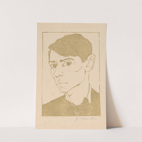 Zelfportret met vlinderdas. (1913) by Jan Mankes