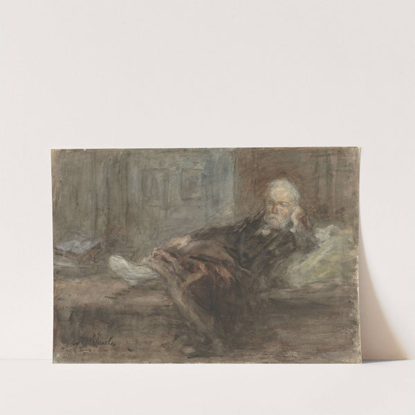 Zelfportret met zieke voet (c. 1898) by Jozef Israëls