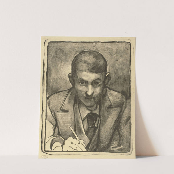 Zelfportret, tekenend (1994) by Bernard Willem Wierink