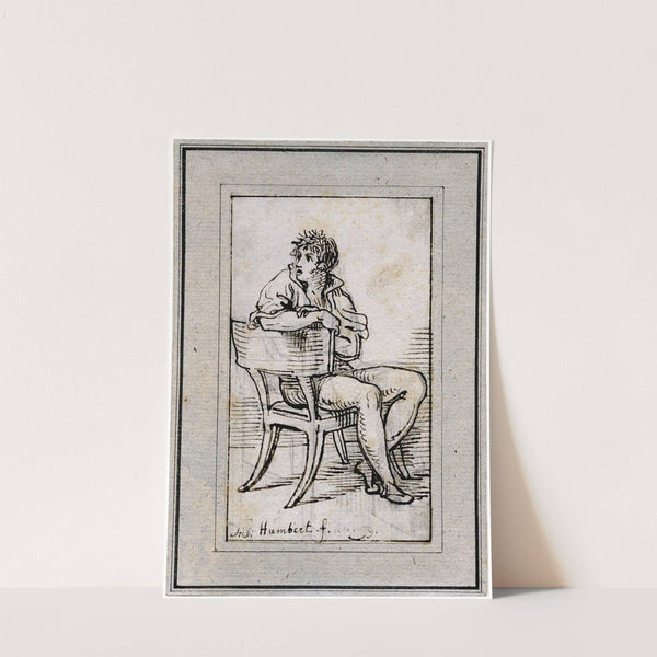 Zelfportret van HdS: zittend op een stoel by David Humbert de Superville