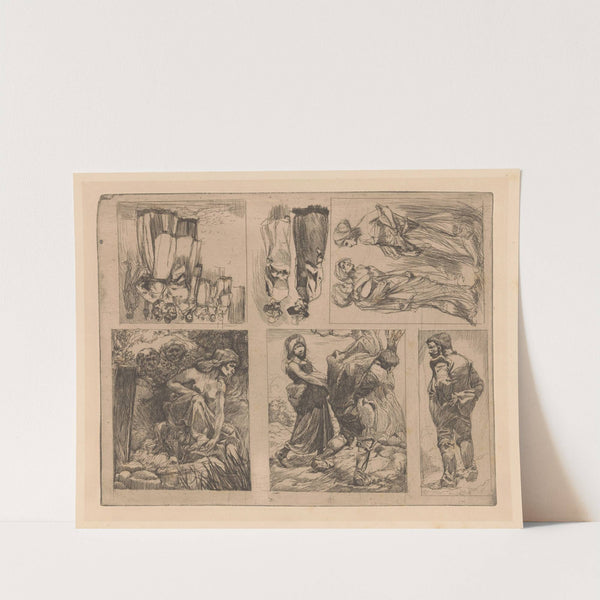 Zes voorstellingen met menselijke figuren by Johannes Josephus Aarts