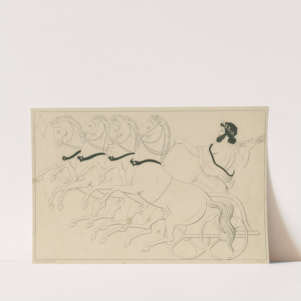 Zeus in his chariot prepares to hurl a thunderbolt (1844-1861) by A. Rey