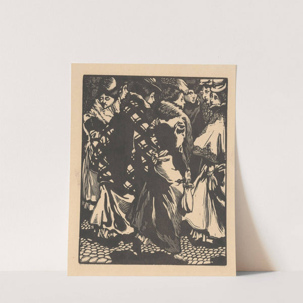 Zeven vrouwen op straat by Johannes Josephus Aarts