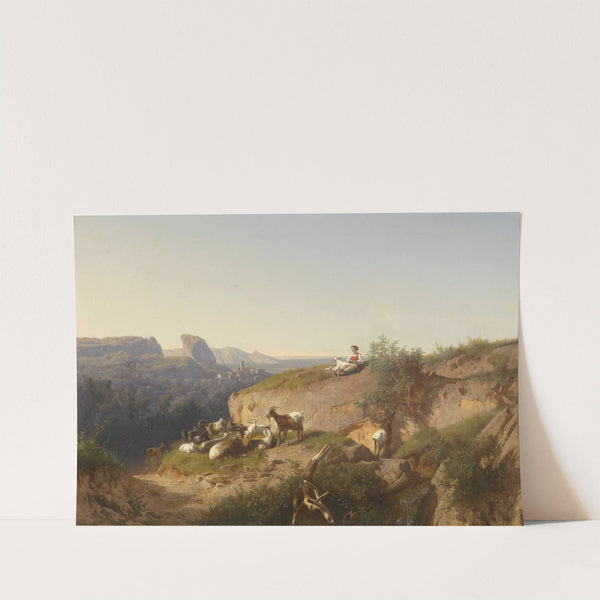 Ziegenhirtin mit Herde by András Markó