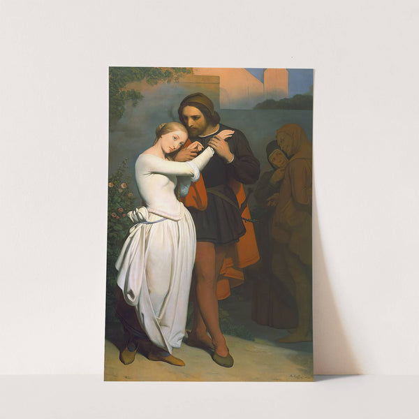 Zieke man in bed met naast hem een vrouw en twee kinderen by Ary Scheffer