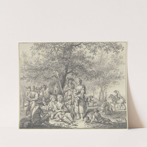 Zigeunerfamilie unter einer Eiche am Waldrand rastend by Johann Ludwig Ernst Morgenstern