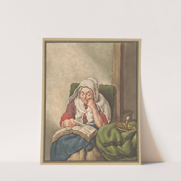 Zijn moeder, in de bijbel lezend by Pieter Christoffel Wonder