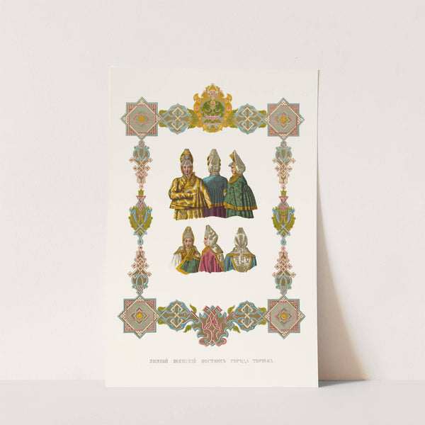 Zimnii zhenskii kostium goroda Torzhka by Fedor Grigoryevich Solntsev