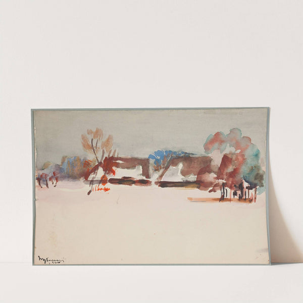 Zimowy pejzaż wiejski by Kazimierz Wojtanowicz