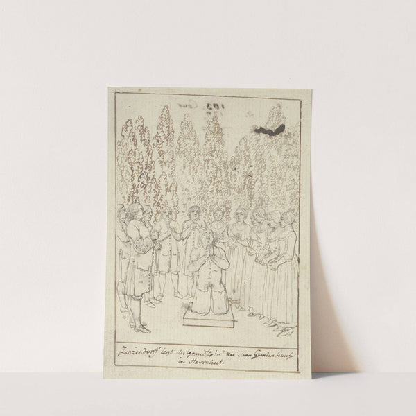 Zinzendorf legt den Grundstein zu einem Gemeindehaus in Herrnhut by Daniel Nikolaus Chodowiecki