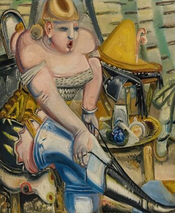 Zirkusdarstellerin, Sich Die Schuhe Bindend (Circus Performer Lacing Her Shoes)