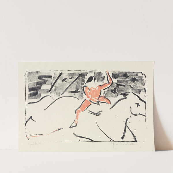 Zirkusreiter auf Schimmel (Jockeyreiter) (1909) by Ernst Ludwig Kirchner