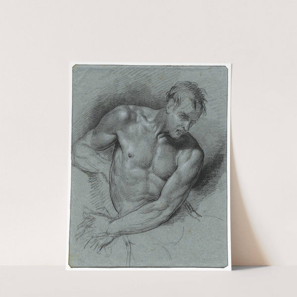 Zittend mannelijk naakt: halffiguur by David Humbert de Superville