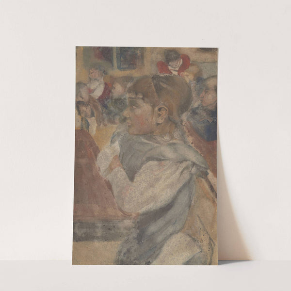 Zittend meisje achter schoolbank (1874) by Carel Adolph Lion Cachet