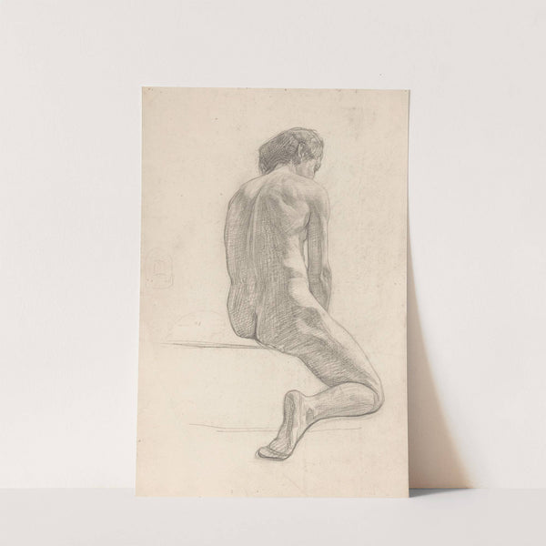 Zittend vrouwelijk naakt, op de rug gezien (1874 - 1925) by Jan Veth