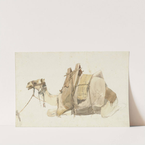 Zittende beladen kameel, George Antoine Prosper Marilhat by Prosper Marilhat