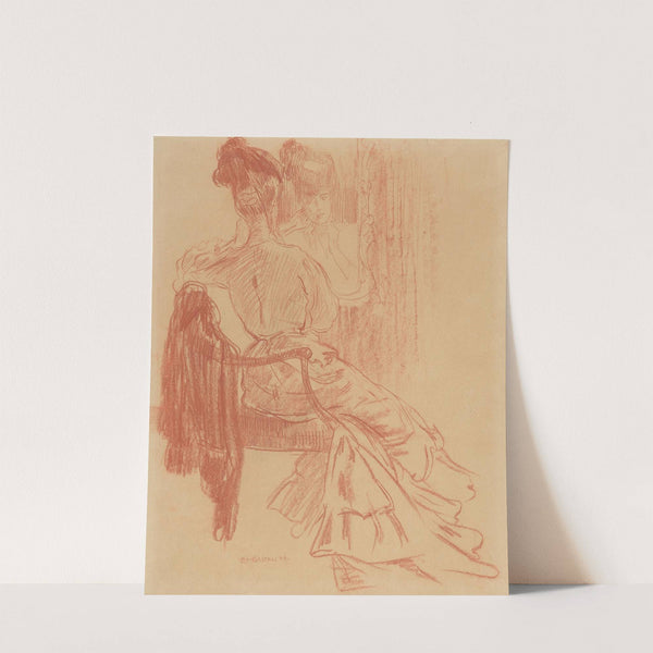 Zittende dame voor spiegel by Leo Gestel