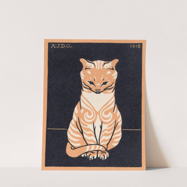 Zittende kat (1918) by Julie de Graag