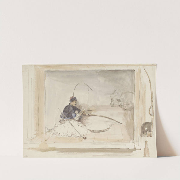 Zittende katoenwerker by Denis Auguste Marie Raffet