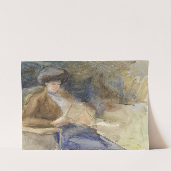 Zittende lezende vrouw by Bramine Hubrecht