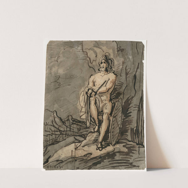 Zittende man m. wapens by David Humbert de Superville