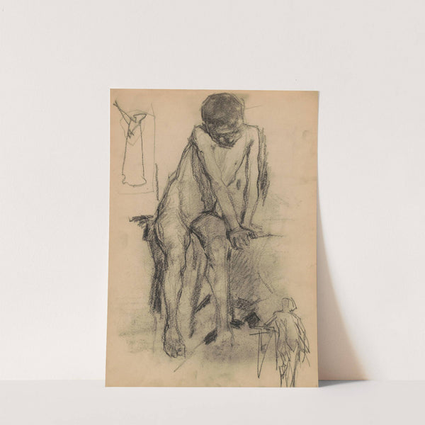 Zittende naakte jongen (1887) by Marius Bauer