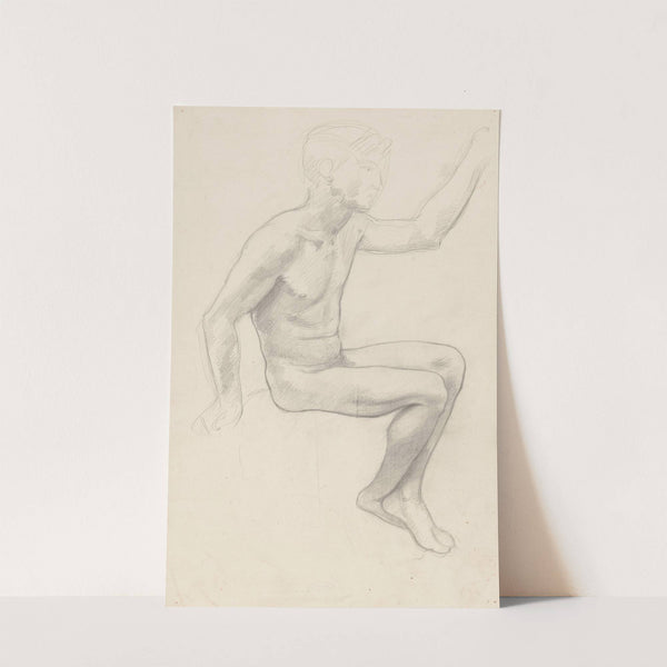 Zittende naakte jongen met opgeheven arm by Richard Nicolaüs Roland Holst