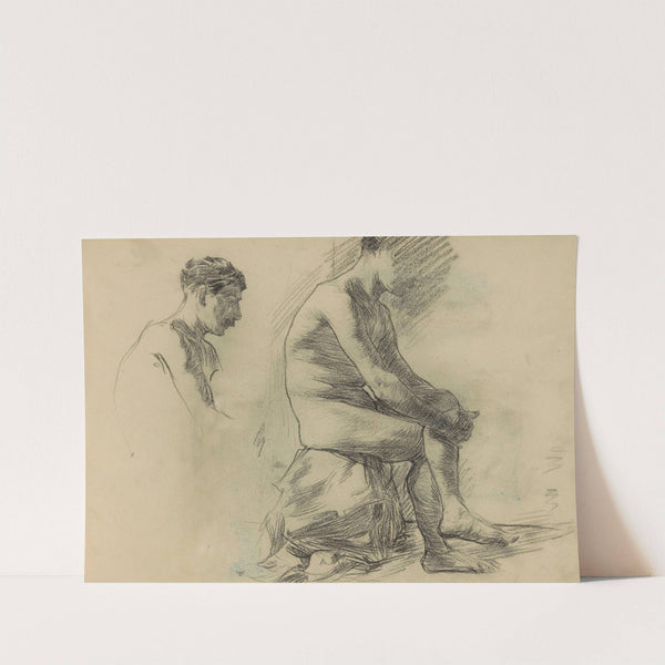 Zittende naakte man 2 (1887) by Marius Bauer