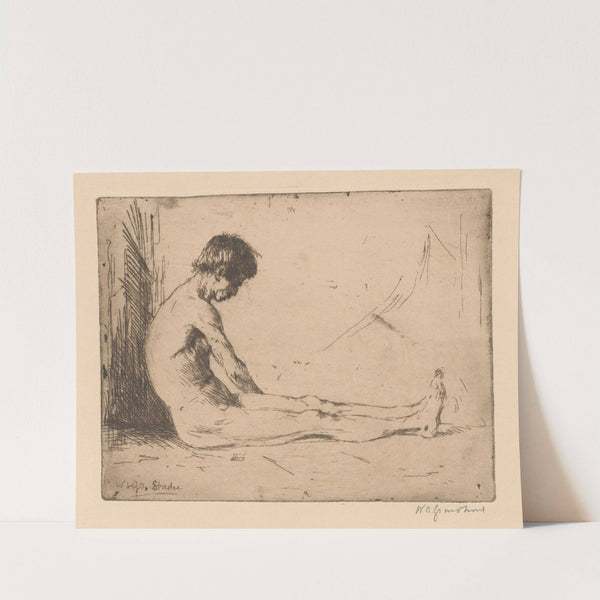 Zittende, naakte man (1888-1934) by Willem Adrianus Grondhout