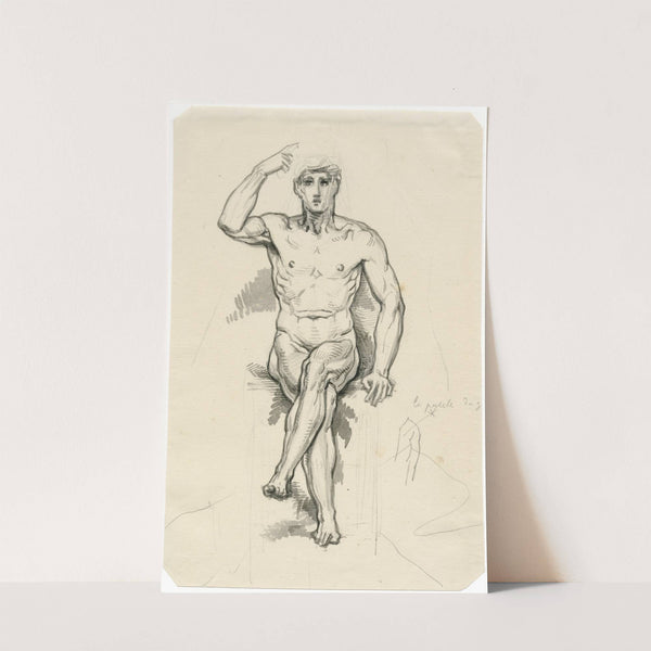 Zittende naakte man met de benen over elkaar by David Humbert de Superville