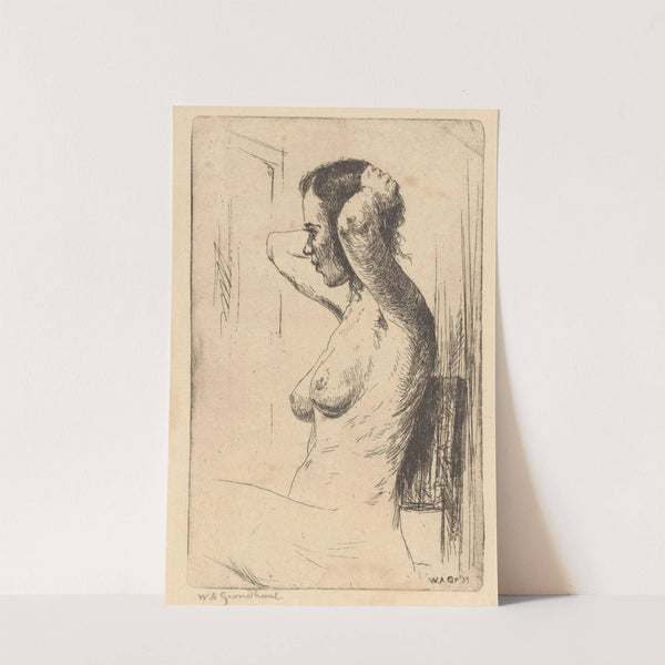 Zittende, naakte vrouw (1933) by Willem Adrianus Grondhout