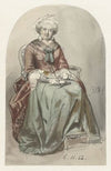 Zittende oude dame