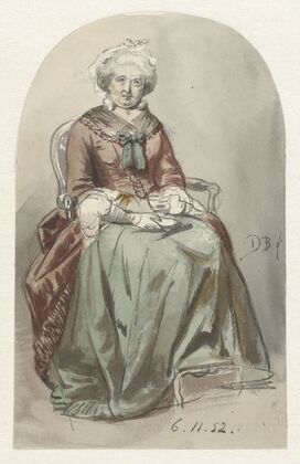 Zittende oude dame