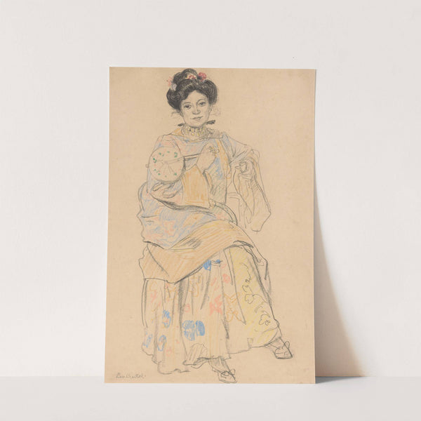 Zittende vrouw à la Japonaise (1891) by Leo Gestel
