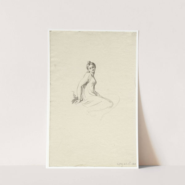 Zittende vrouw, van terzijde, nr. de kijker zich wendend by David Humbert de Superville