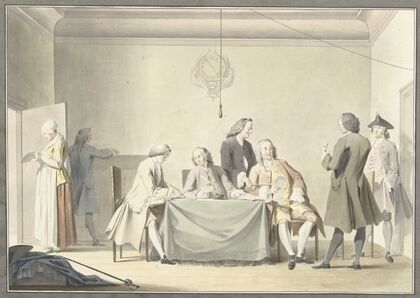 Zitting van Commissarissen tot ontvangst der Liberale Gifte, of 50ste penning, 12 september 1747