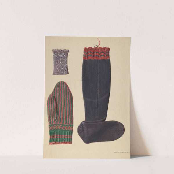 Zoar Beaded Wristlet, Mitten and Sock by Fritz Boehmer