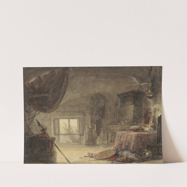 Zoldervertrek, ingericht als atelier (1830 - 1839) by David Roberts