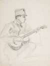 Żołnierz Legionu Ukraińskich Strzelców Siczowych (1914-1920) grający na gitarze (1914-1918)