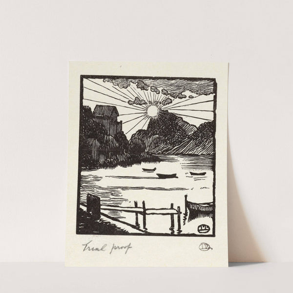 Zonsopgang boven een meer (1927) by Lucien Pissarro