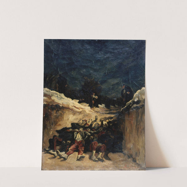 Zouaves morts dans une tranchée. Scène de la guerre de 1870 by Auguste Andre Lançon