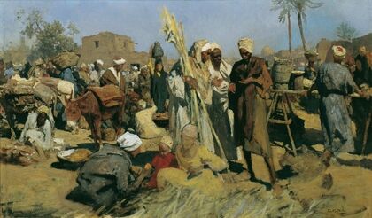 Zuckerrohrmarkt Markt in Oberägypten