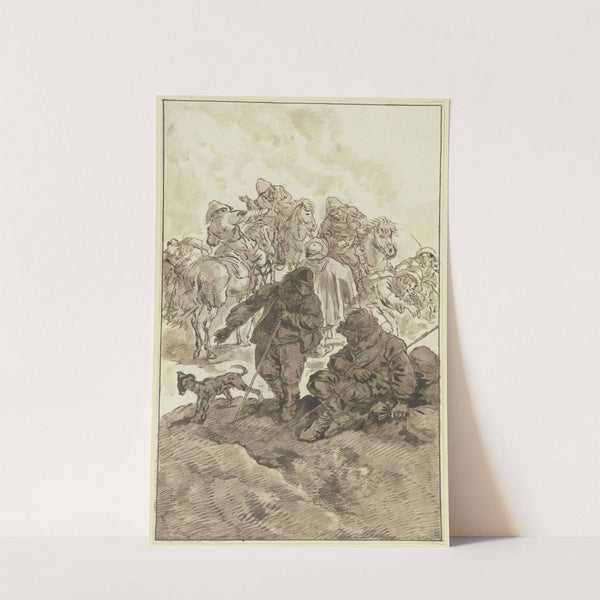 Zug von Reitern und Fußgängern by Johann Albrecht Dietzsch