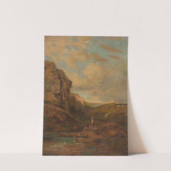 Zugeschrieben – Kleine Landschaft mit Sennerin (Ca. 1870) by Carl Spitzweg