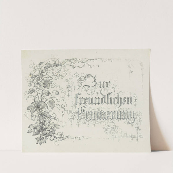 Zur freundlichen Erinnerung 1852 (1852) by Max von Berchem