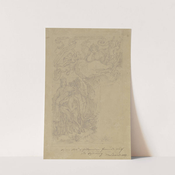 Zur Geschichte Erzherzog Karls von Österreich-Teschen; Ungarn und Tirol vereinigen sich gegen die Franzosen 1806 by Moritz von Schwind