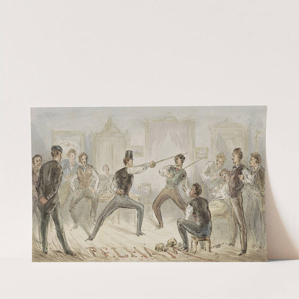 Zwaardgevecht tussen twee mannen by Alexander Ver Huell